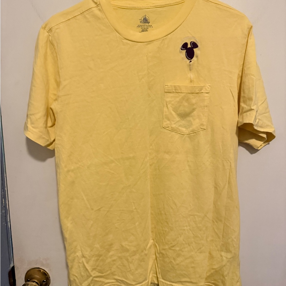 Disney Yellow Pocket T-Shirt with Small Logo